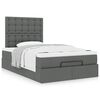 vidaXL Ottoman Bed with Mattress Dark Grey King Single Fabric