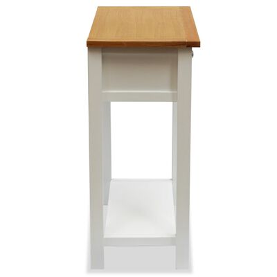 vidaXL End Table 50x32x75 cm Solid Oak Wood