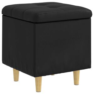 vidaXL Storage Ottoman with Cushion Black 40 x 40 x 45 cm Faux leather