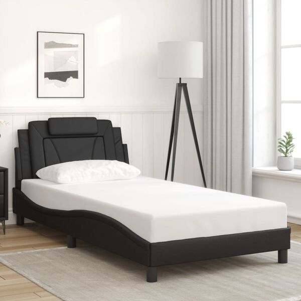 vidaXL Bed Frame "Viana" without Mattress Black 107x203 cm King Single Faux Leather