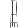 vidaXL 4-Tier Corner Shelf Dark Brown and Black 45,5x31,5x150 cm