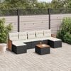 vidaXL 8 Piece Garden Sofa Set with Cushions Black Poly Rattan