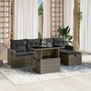vidaXL 6 Piece Garden Sofa Set with Cushions Grey Poly Rattan