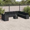 vidaXL 12 Piece Garden Sofa Set with Cushions Black Poly Rattan