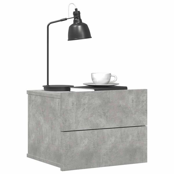 vidaXL Bedside Cabinet Concrete Grey 40x30x30 cm Engineered Wood