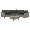 vidaXL 6 Piece Garden Lounge Set with Cushions Grey Poly Rattan