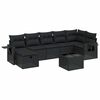 vidaXL 8 Piece Garden Sofa Set with Cushions Black Poly Rattan