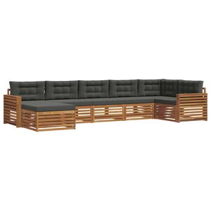 vidaXL Outdoor Sofa Set with Cushion 7 pcs Natural and Anthracite