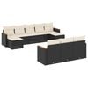 vidaXL 10 Piece Garden Sofa Set with Cushions Black Poly Rattan