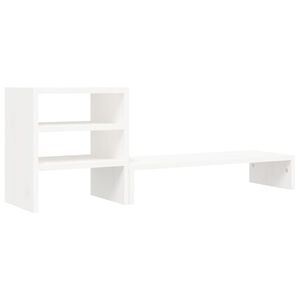vidaXL Monitor Stand White 81x20x30 cm Solid Wood Pine