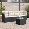 vidaXL 5 Piece Garden Sofa Set with Cushions Black Poly Rattan