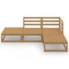 vidaXL 4 Piece Garden Lounge Set Honey Brown Solid Wood Pine