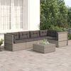 vidaXL 5 Piece Garden Lounge Set with Cushions Grey Poly Rattan