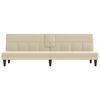 vidaXL Sofa Bed with Cup Holders Cream Fabric