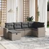 vidaXL 6 Piece Garden Sofa Set with Cushions Grey Poly Rattan
