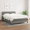 vidaXL Box Spring Bed with Mattress Dark Grey 153x203 cm Queen Size Fabric