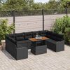 vidaXL Garden Sofa Set with Cushion Manual 10 pcs Black