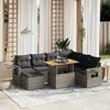 vidaXL 8 Piece Garden Sofa Set with Cushions Grey Poly Rattan