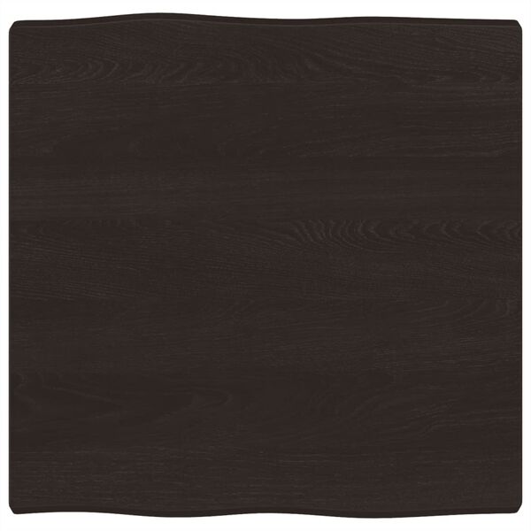 vidaXL Table Top Dark Brown 60x60x(2-4) cm Treated Solid Wood Live Edge