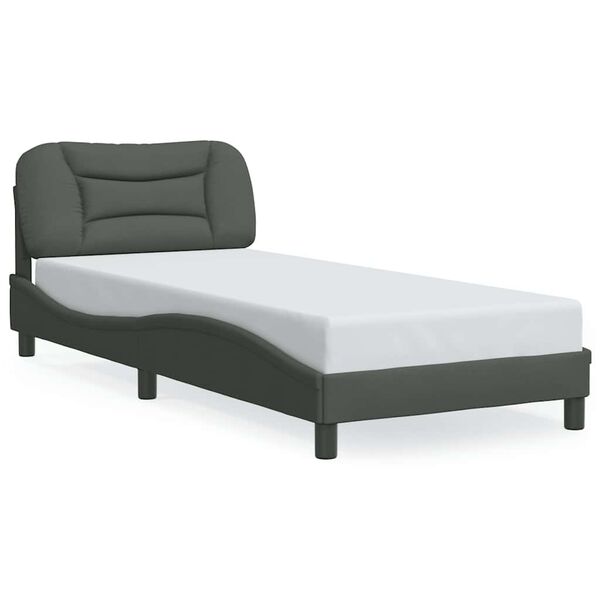 vidaXL Bed Frame without Mattress "Hvar" Dark Grey 90x190 cm Fabric