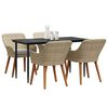 vidaXL Garden Dining Set with Cushion 5 pcs Beige Poly Rattan