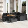 vidaXL Garden Sofa Set with Cushion 12 pcs Black 100 x 100 x 71 cm