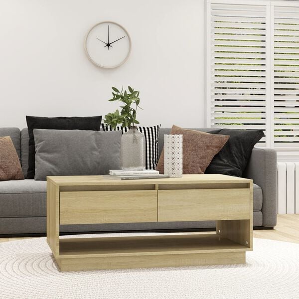 vidaXL Coffee Table Sonoma Oak 102.5x55x44 cm Engineered Wood