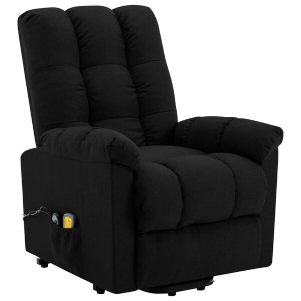 vidaXL Stand up Massage Chair Black Fabric