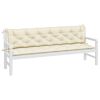 vidaXL Garden Bench Cushions 2pcs Cream White 200x50x7cm Oxford Fabric