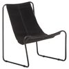 vidaXL Relaxing Chair | Black | Real leather, powder-coated iron | Standard