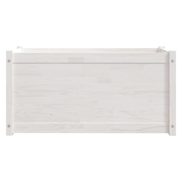 vidaXL Garden Planter White 100x50x50 cm Solid Pinewood