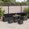 vidaXL Garden Sofa Set with Cushion with Storage Black Poly rattan
