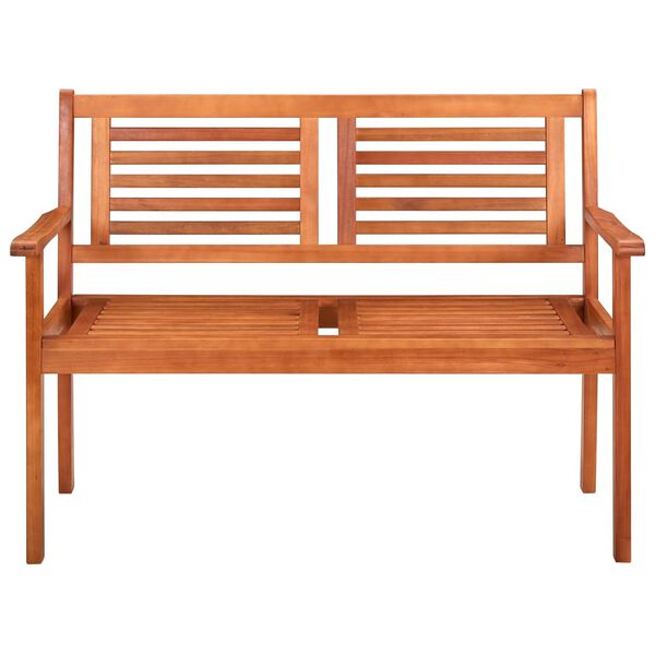 vidaXL 2-Seater Garden Bench with Cushion 120 cm Solid Eucalyptus Wood