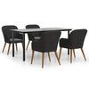vidaXL 5 Piece Garden Dining Set with Cushions Black