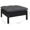 vidaXL 12 Piece Garden Lounge Set with Cushions Black Pinewood