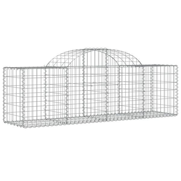 vidaXL Arched Gabion Baskets 2 pcs 200x50x60/80 cm Galvanised Iron