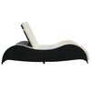 vidaXL Sun Lounger with Cushion Poly Rattan Black