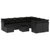 vidaXL 11 Piece Garden Sofa Set with Cushions Black Poly Rattan
