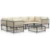 vidaXL 7 Piece Garden Lounge Set with Cushions Anthracite Poly Rattan