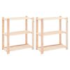 vidaXL 3-Tier Storage Racks 2 pcs 80x38x90 cm Solid Pinewood 150 kg