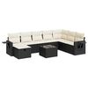 vidaXL 9 Piece Garden Sofa Set with Cushions Black Poly Rattan