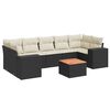 vidaXL 8 Piece Garden Sofa Set with Cushions Black Poly Rattan