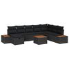 vidaXL Garden Sofa Set with Pillow 9 pcs Black Poly rattan