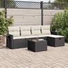 vidaXL 6 Piece Garden Sofa Set with Cushions Black Poly Rattan