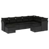 vidaXL 9 Piece Garden Sofa Set with Cushions Black Poly Rattan