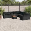 vidaXL 11 Piece Garden Sofa Set with Cushions Black Poly Rattan