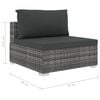 vidaXL 8 Piece Garden Lounge Set with Cushions Poly Rattan Grey