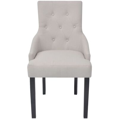 vidaXL Dining Chairs 6 pcs Cream Grey Fabric