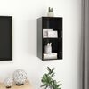 vidaXL Wall-mounted TV Cabinet High Gloss Black 37x37x72 cm Engineered Wood