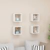 vidaXL Wall Cube Shelves 4 pcs High Gloss White 22x15x22 cm